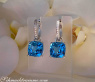 Wende Ohrringe "Kissen" mit Blautopas und Diamanten #4