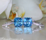 Wende Ohrringe "Kissen" mit Blautopas und Diamanten #8