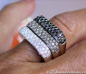 Eckiger schwarze Diamanten Ring #7