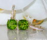 Wende Ohrringe "Kissen" mit Peridot und Diamanten #9