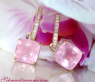 Wende Ohrringe "Kissen" mit Rosenquarz und Diamanten #4