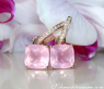 Wende Ohrringe "Kissen" mit Rosenquarz und Diamanten #11