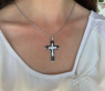 Edler Kreuz-in-Kreuz Anhänger mit schwarzen Diamanten #7