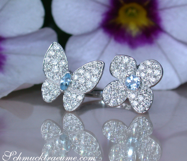 Femininer Brillanten Ring "Schmetterling trifft Blüte" #1 Femininer Brillanten Ring "Schmetterling trifft Blüte" #1