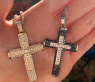 Edler Kreuz-in-Kreuz Anhänger mit schwarzen Diamanten #5