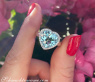 Graziler Aquamarin Herz Ring mit Diamanten #4