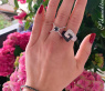 Überkreuzter schwarzer Diamant Solitär Ring #8