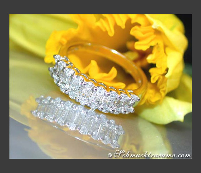 Edler Diamantring mit Baguette Diamanten in Weißgold 750 #1 Edler Diamantring mit Baguette Diamanten in Weißgold 750 #1