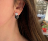 Exzellente Doppel Herz Ohrstecker mit schwarzen und weißen Diamanten #7