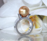 Massiver goldene Südseeperle Ring #7