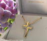 Ausgefallener Brillanten Kreuz Anhänger „Duett“ in Gelbgold 750 #7