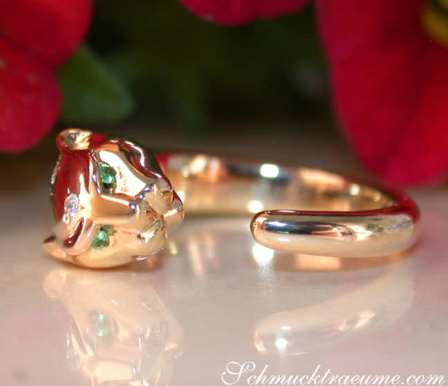 Attraktiver Brillanten Panther Ring in Gelbgold 750 #1 Attraktiver Brillanten Panther Ring in Gelbgold 750 #1