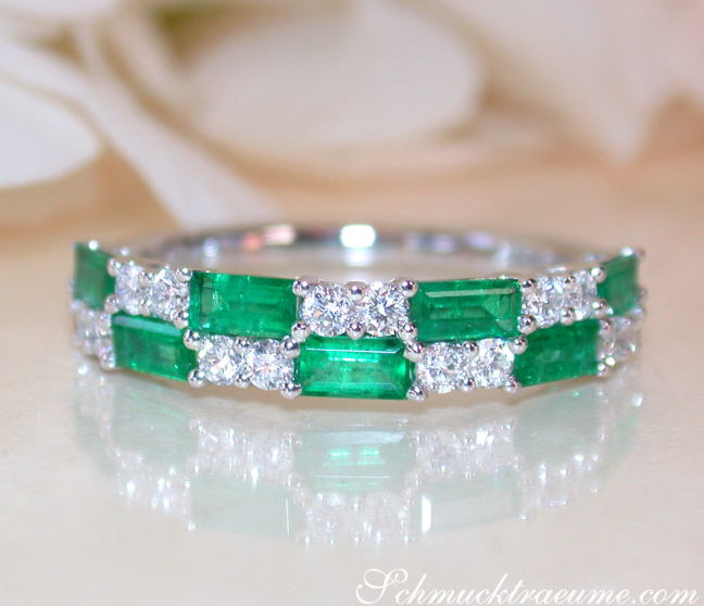 Exquisiter Band Ring mit Smaragden und Brillanten #1 Exquisiter Band Ring mit Smaragden und Brillanten #1