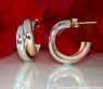 Gold pur: Verschlungene Gold Creolen "Tricolor" #2