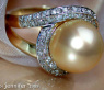 Stattlicher goldene Südseeperle Ring mit Brillanten #5