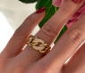 Auffallender Panzer Ketten Ring mit Brillanten #2