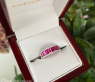 Bildschöner Rubin Baguette Ring mit Brillanten #8