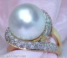 Auffallender Südseeperle Ring mit Brillanten in Gelbgold #3