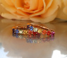 Herrliche Regenbogen Saphir Ohrringe / Creolen #4