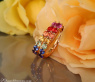 Herrliche Regenbogen Saphir Ohrringe / Creolen #7
