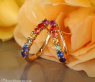 Herrliche Regenbogen Saphir Ohrringe / Creolen #2