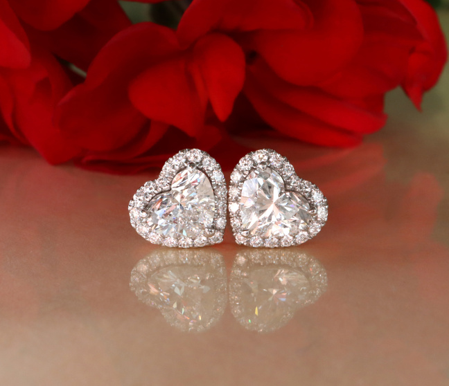 Exquisite Diamanten Herz Ohrstecker mit Brillanten (1,20 ct.) #1 Exquisite Diamanten Herz Ohrstecker mit Brillanten (1,20 ct.) #1