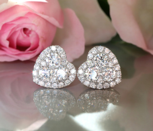 Feminine Brillanten Herz Ohrstecker Feminine Brillanten Herz Ohrstecker