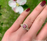 Femininer Rosa Malaya Granat Ring mit Brillanten #9