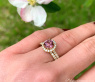 Femininer Rosa Malaya Granat Ring mit Brillanten #10