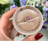 Femininer Rosa Malaya Granat Ring mit Brillanten #13