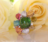 Spektakulärer Multicolor Turmalin Ring mit Brillanten (Unikat) #4
