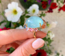 Opulenter Milky Aquamarin Ring mit Multicolor Saphiren #10