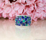 Fabelhafter Saphir Ring mit Smaragden und Brillanten #10