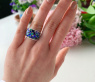 Fabelhafter Saphir Ring mit Smaragden und Brillanten #6