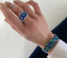Fabelhafter Saphir Ring mit Smaragden und Brillanten #7