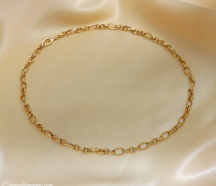 Gold Pur: Bildschönes Glieder Collier (oval & rund) Gold Pur: Bildschönes Glieder Collier (oval & rund)