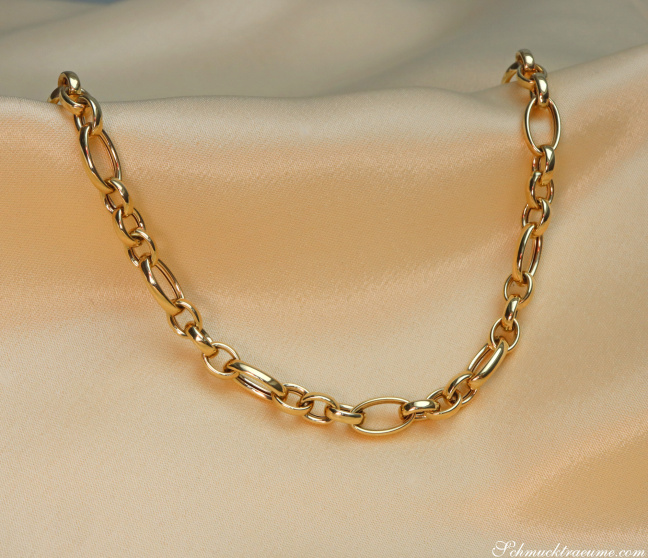 Gold Pur: Bildschönes Glieder Collier (oval & rund) #1 Gold Pur: Bildschönes Glieder Collier (oval & rund) #1