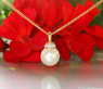 Wundervoller Süßwasserperle Anhänger mit Brillanten (mit Kette) #5