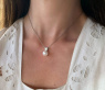 Exquisiter Süßwasserperle Anhänger mit Baguette Diamanten #10