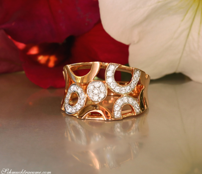 Ungewöhnlicher Brillanten Ring in Roségold 750 #1 Ungewöhnlicher Brillanten Ring in Roségold 750 #1