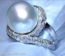 Stattlicher Südseeperle Ring mit Brillanten in Weißgold #1