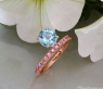 Raffinierter Aquamarin Ring mit rosa Saphiren #2