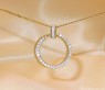 Eleganter Brillanten Kreis Anhänger in Gelb- & Weißgold 750 #1