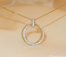 Eleganter Brillanten Kreis Anhänger in Gelb- & Weißgold 750 #8