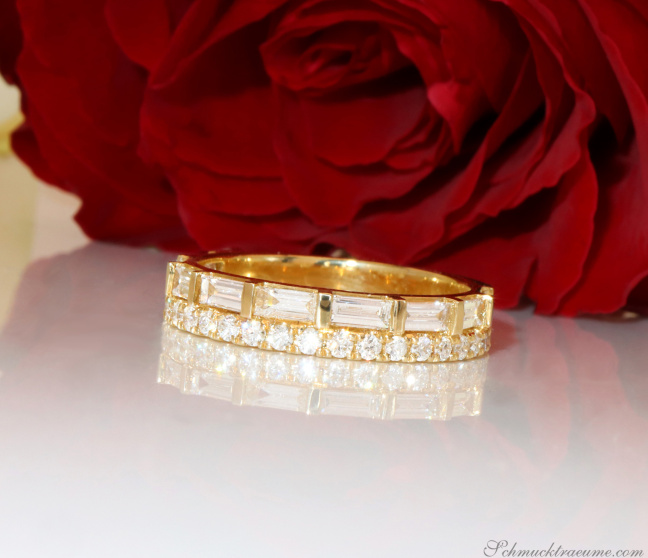 Bildschöner Brillanten Band Ring mit Baguette Diamanten #1 Bildschöner Brillanten Band Ring mit Baguette Diamanten #1