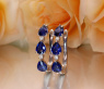 Elegante Saphir Tropfen Ohrringe mit Brillanten #2