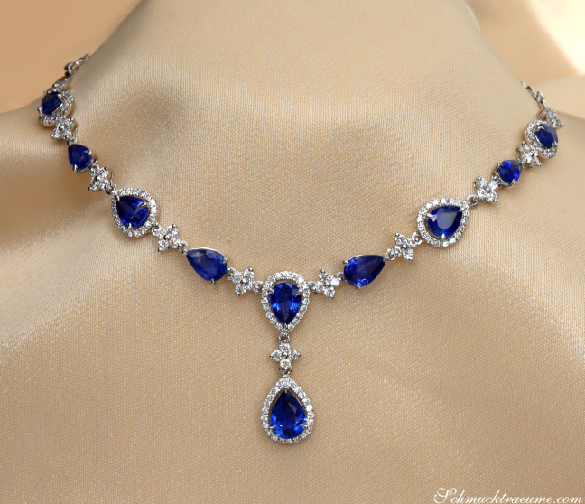 Ausgesuchtes Saphir Collier mit Brillanten #1 Ausgesuchtes Saphir Collier mit Brillanten #1