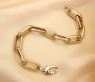 Gold Pur: Satiniert & glänzend gefertigtes Paperclip Armband #3