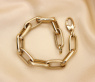 Gold Pur: Satiniert & glänzend gefertigtes Paperclip Armband #5
