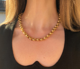 Gold Pur: Stattliches Erbs Collier in Gelbgold 585 Gold Pur: Stattliches Erbs Collier in Gelbgold 585